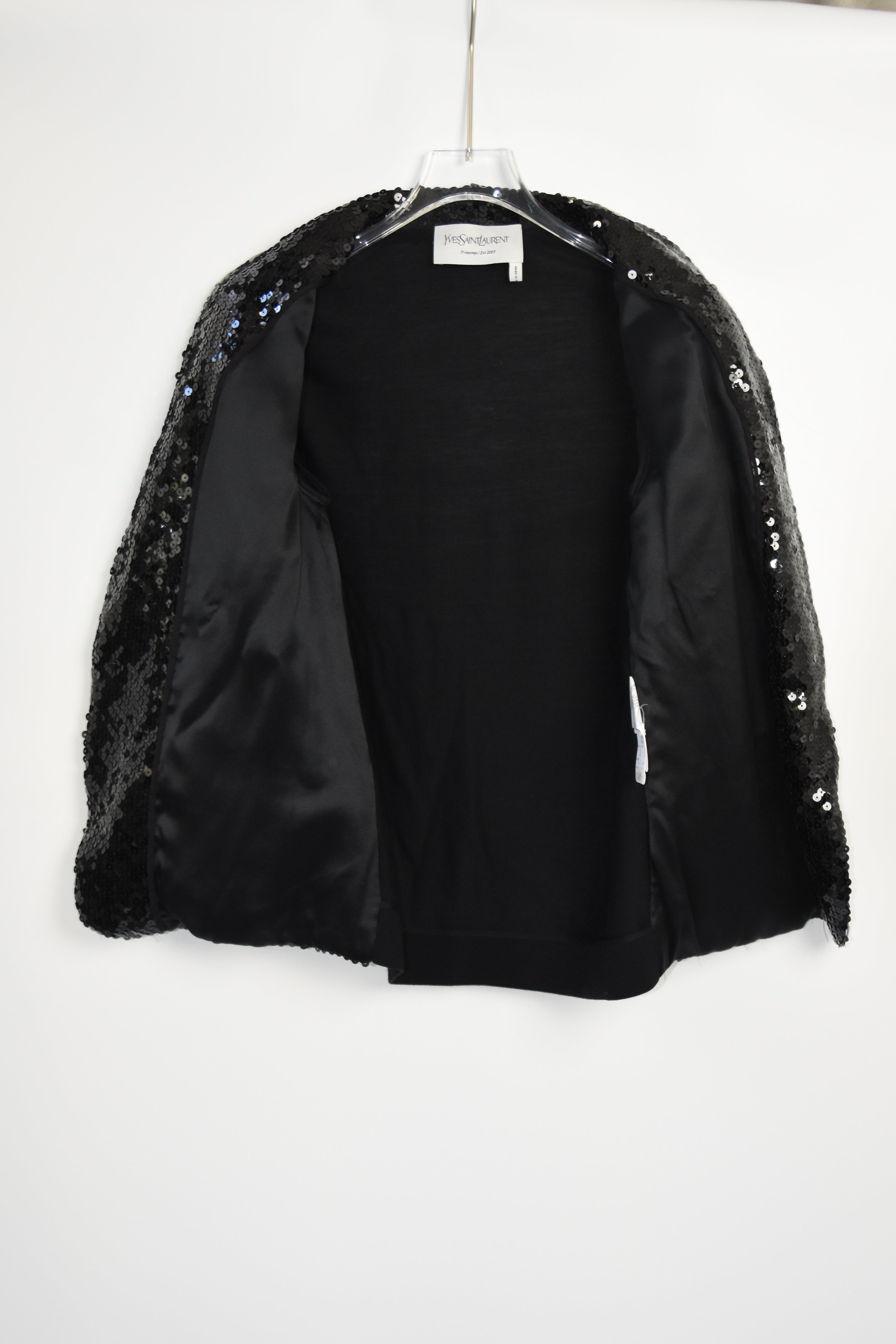 Yves Saint Laurent “Paillette Sequin” Black Evening Jacket – Spring/Summer 2009 Runway Era (Made in France)