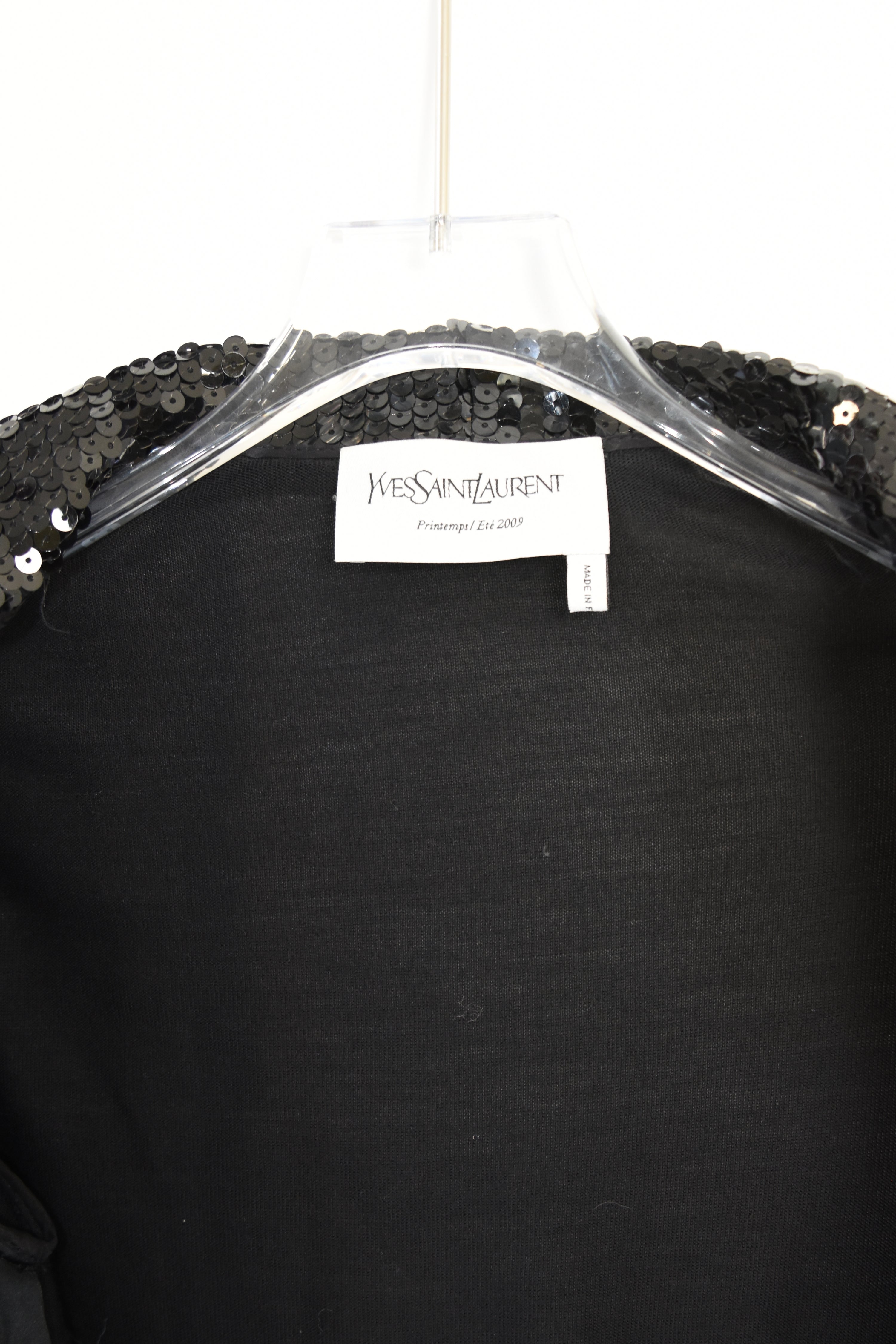 Yves Saint Laurent “Paillette Sequin” Black Evening Jacket – Spring/Summer 2009 Runway Era (Made in France)