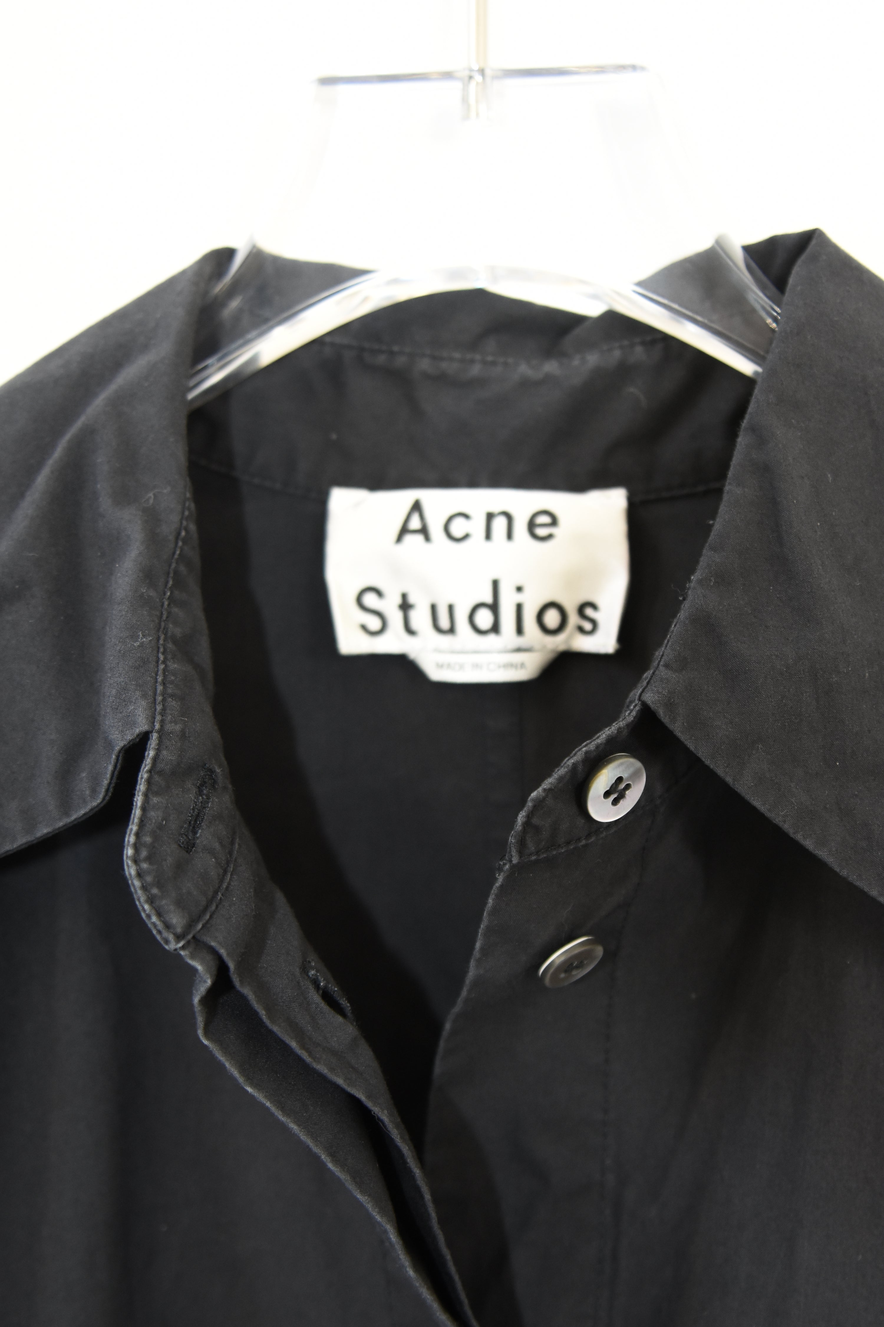 Acne Studios “JACUI POP” Black Long Cotton Shirt Dress – Minimalist Scandinavian Design (PSS18)