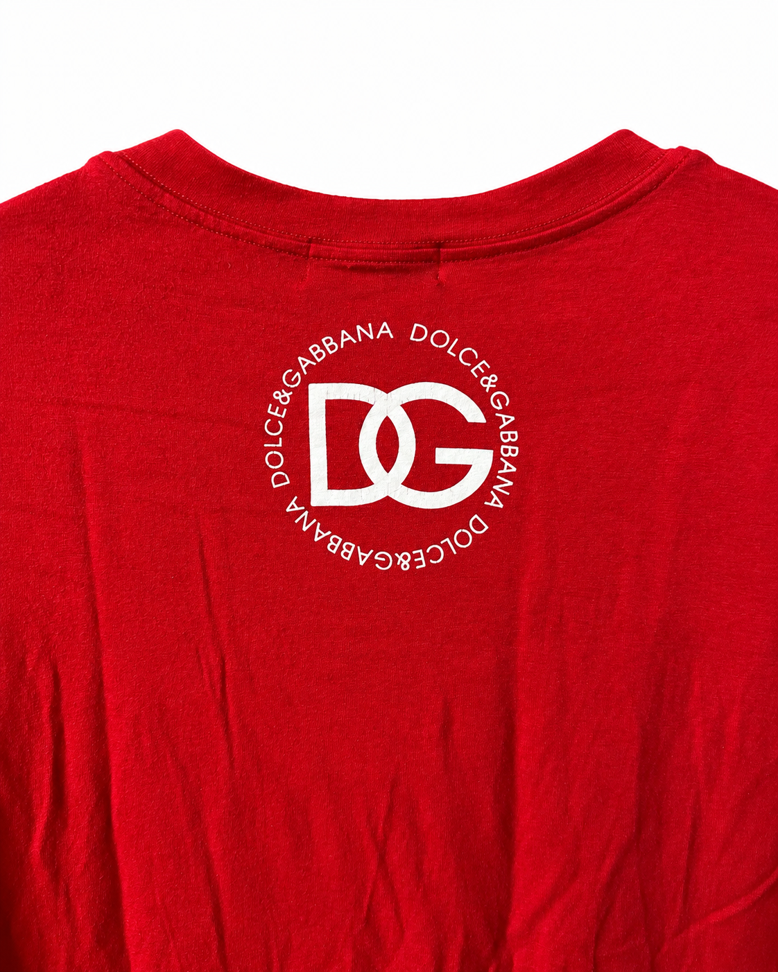 Dolce & Gabbana Y2K Red Graphic Print T-Shirt