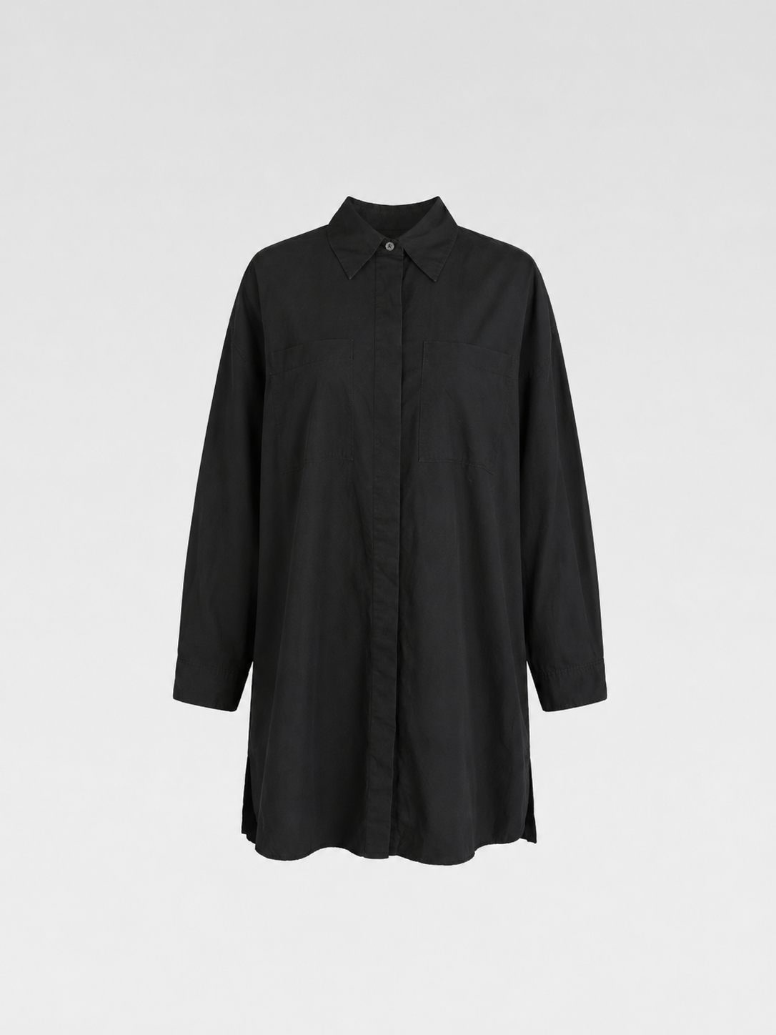 Acne Studios “JACUI POP” Black Long Cotton Shirt Dress – Minimalist Scandinavian Design (PSS18)