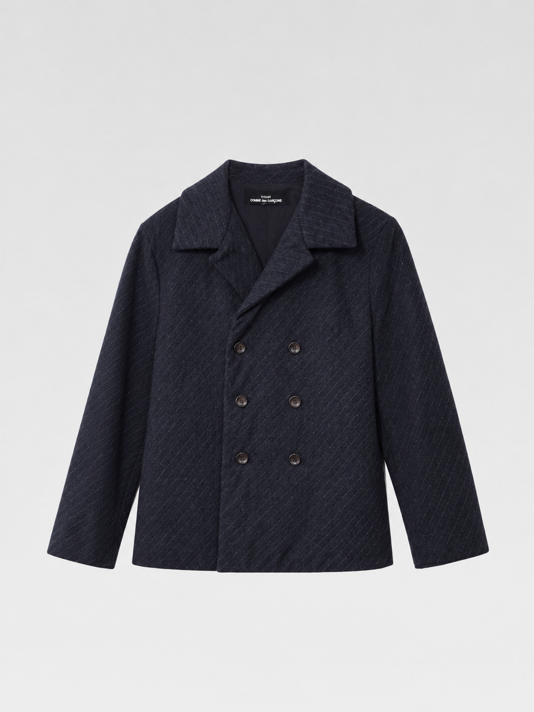 tricot COMME des GARÇONS Navy Pinstripe Padded Jacket