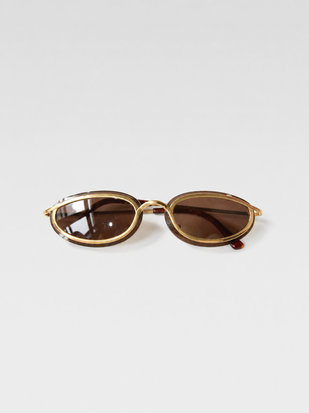 Christian Dior Oval Gold-Frame Sunglasses