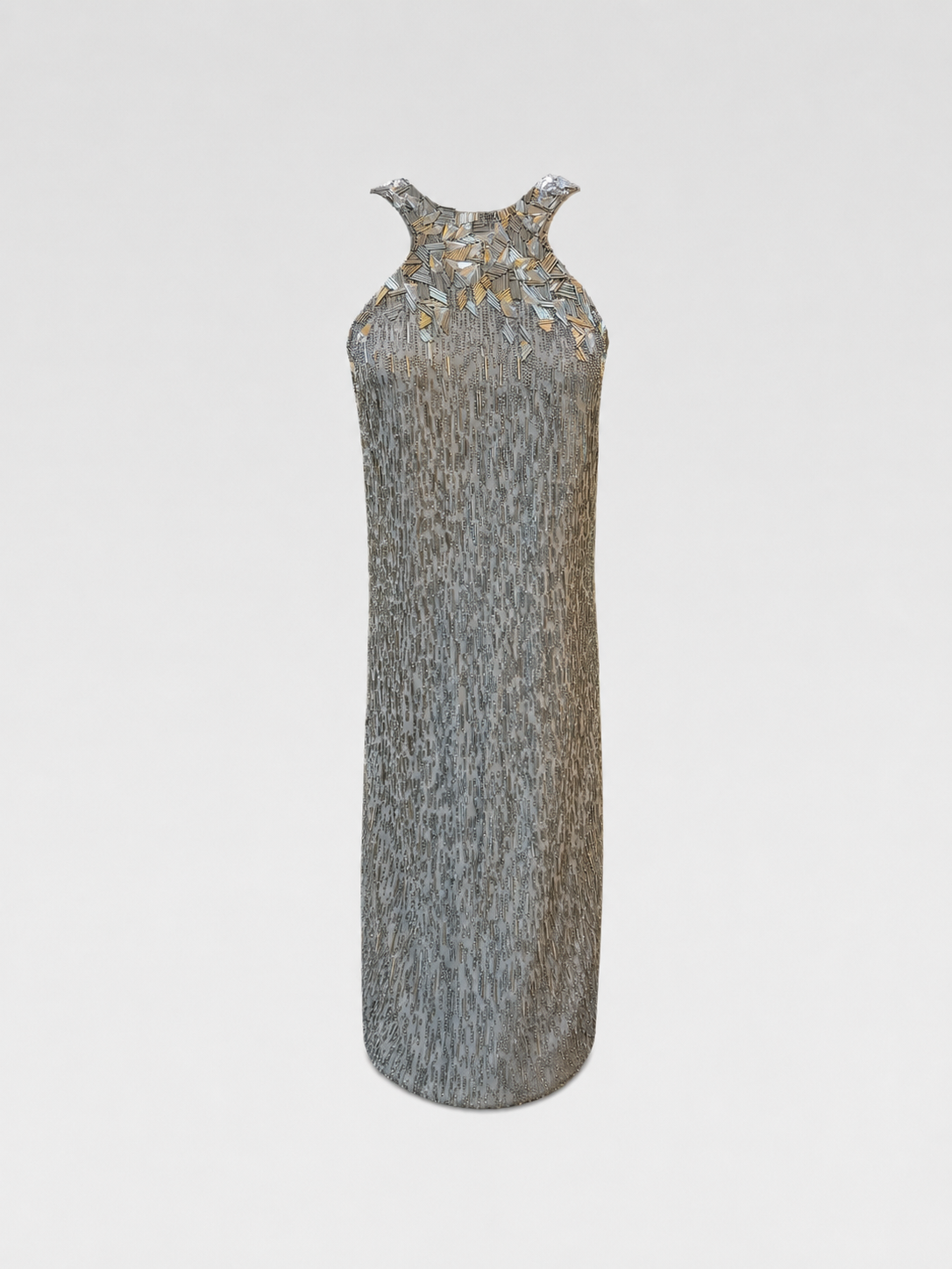 Gucci Silver Crystal Beaded Runway Dress – Haute Couture Collection