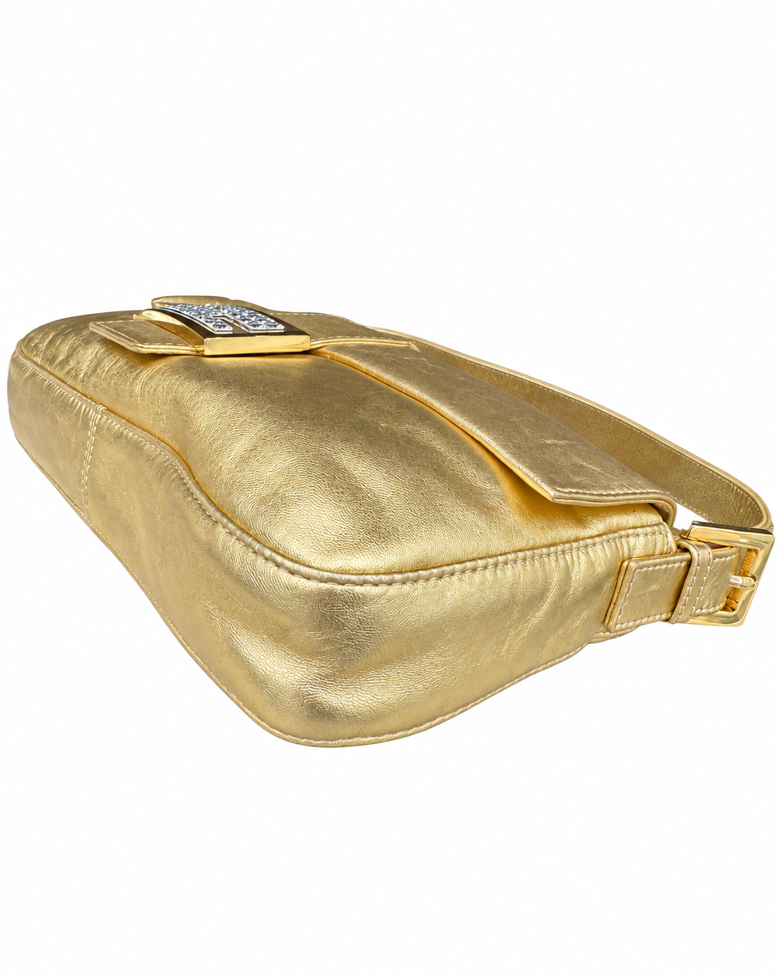 Fendi Gold Leather Baguette Shoulder Bag – Carrie Bradshaw’s Sex and the City Iconic Style