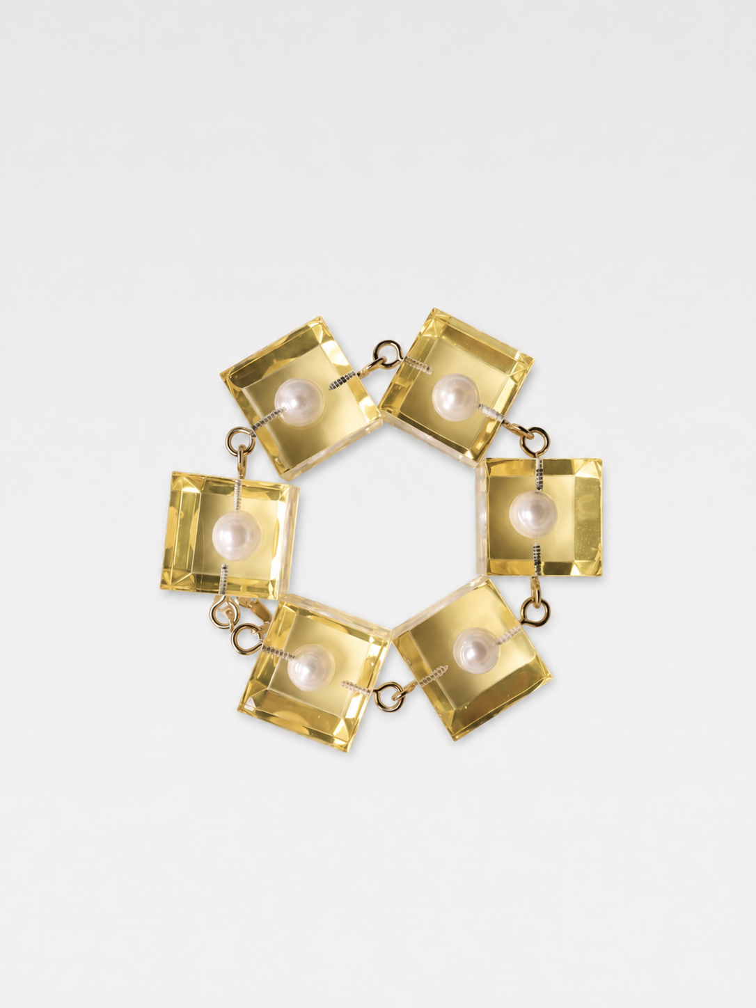 Kiko Kostadinov Lucite Cube Pearl Bracelet