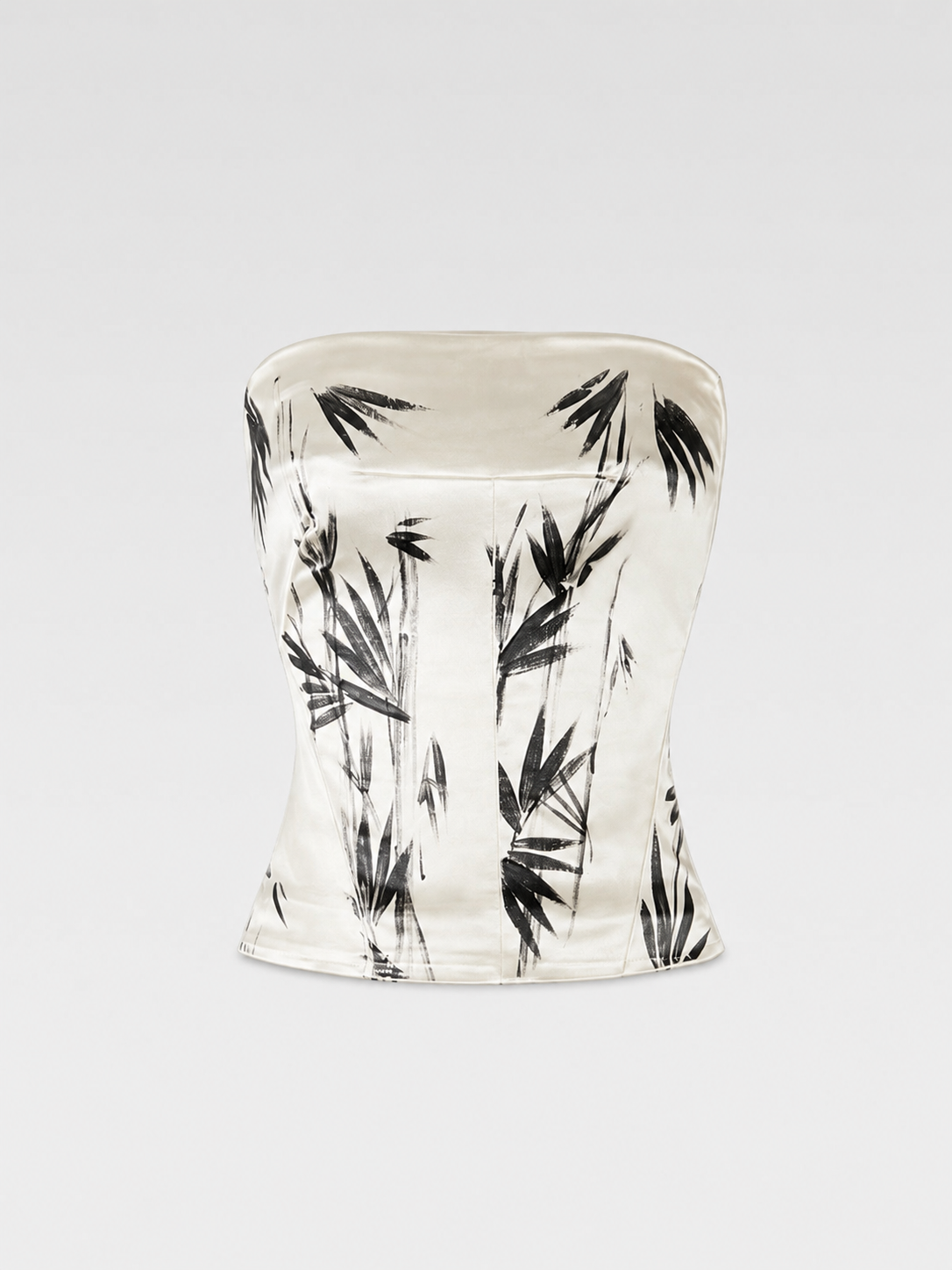 Dolce & Gabbana 1999 SS Runway Silk Bamboo Print Corset Top Rare Vintage Archive