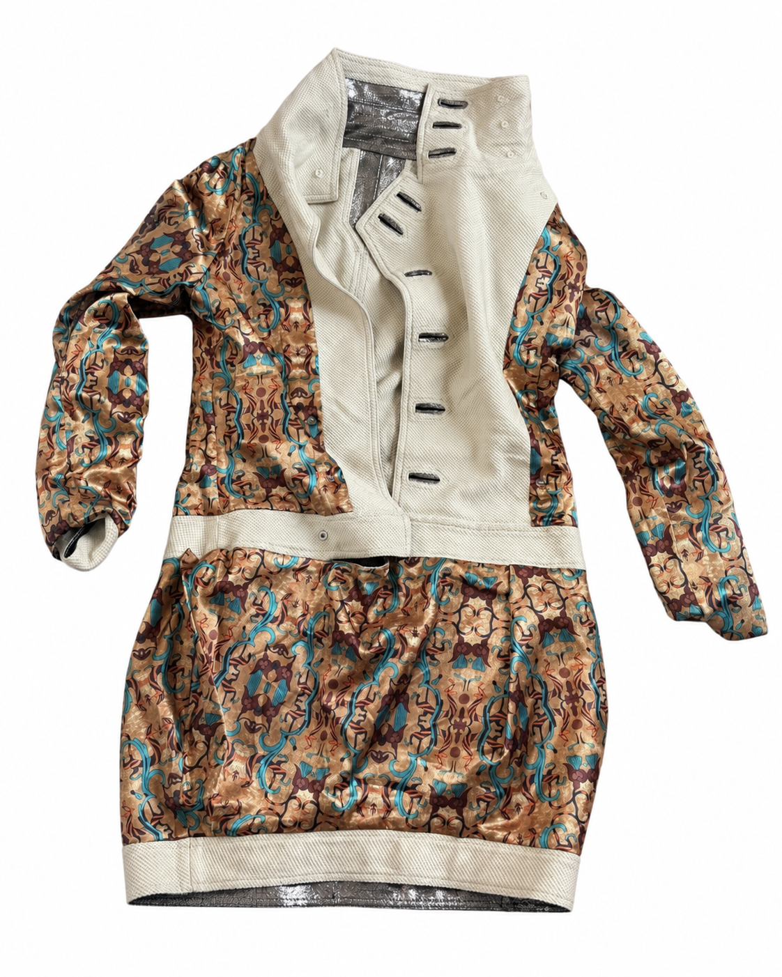 Rare Vintage Embellished Military-Inspired Mini Dress
