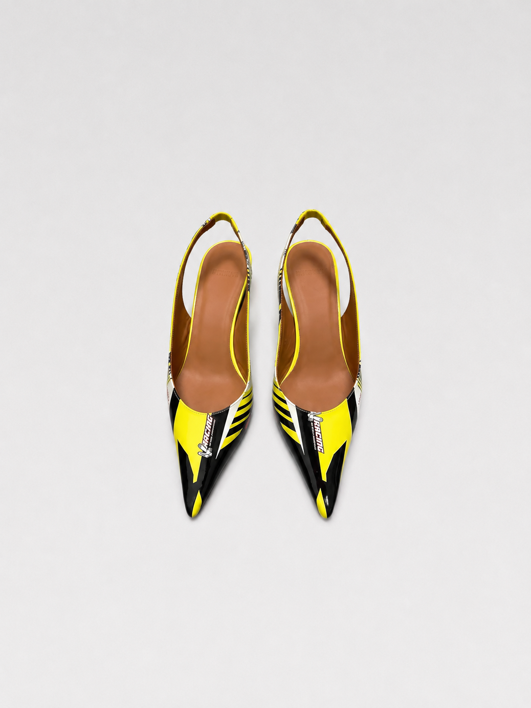 Vetements Racing Graphic Slingback Kitten Heels