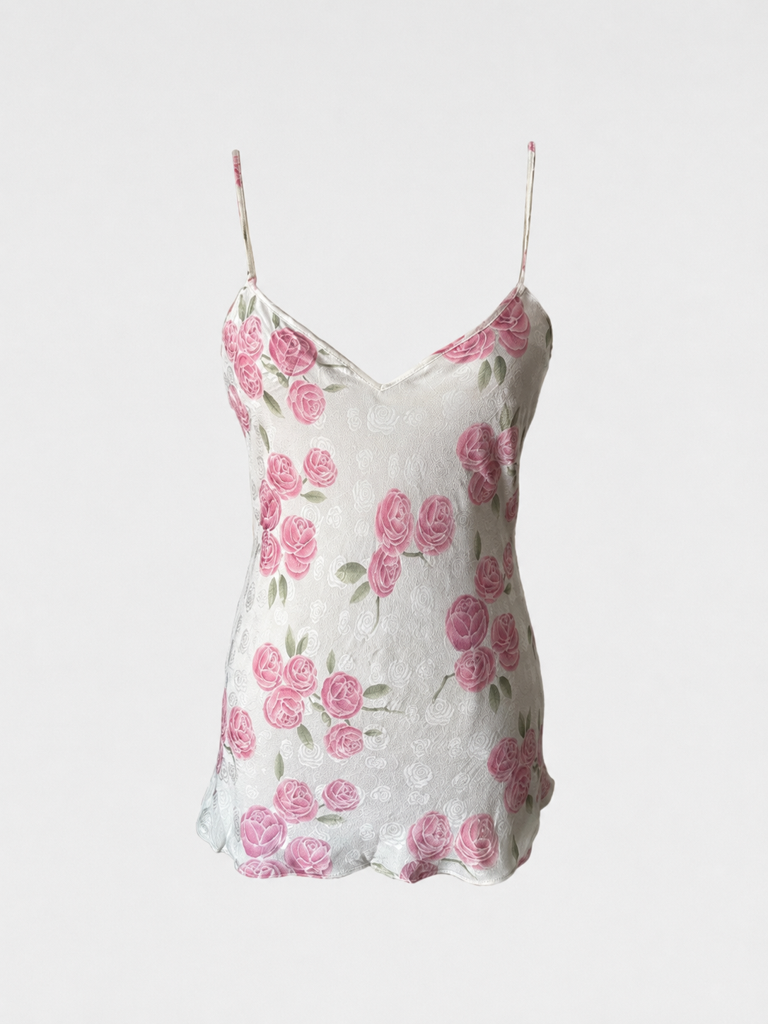 Christian Dior 1999 SS John Galliano Silk Floral Camisole Top Rose Print Runway Archive Piece