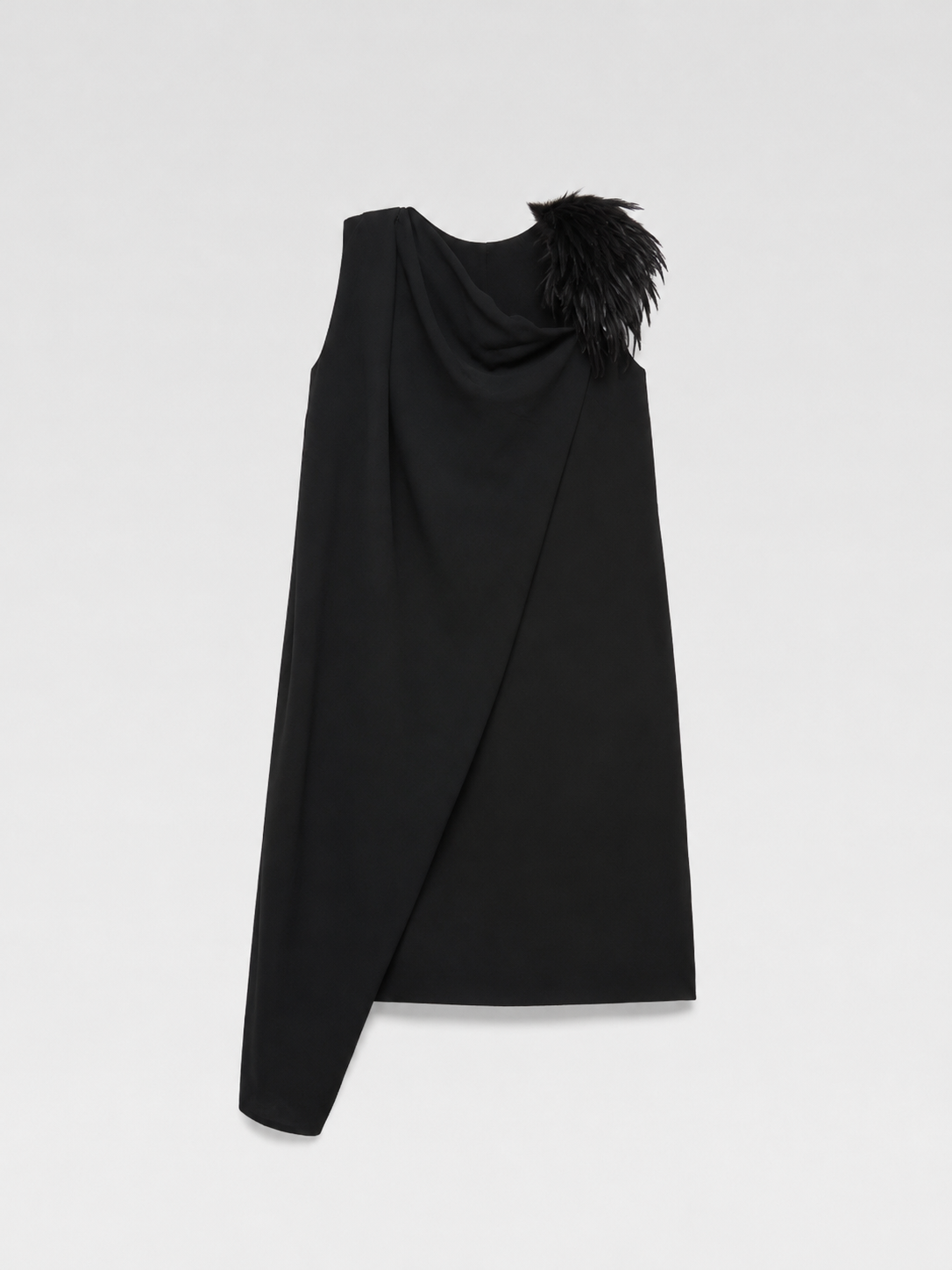 Helmut Lang Asymmetric Feather Dress