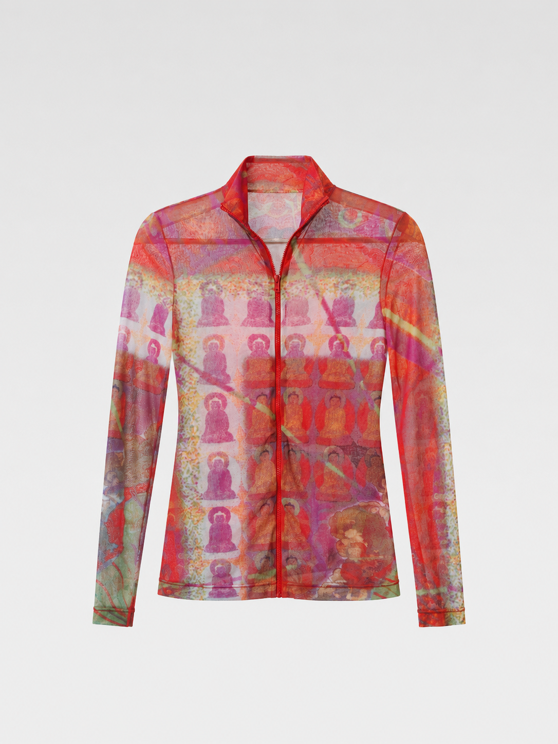 Vivienne Tam Buddha Print Mesh Top