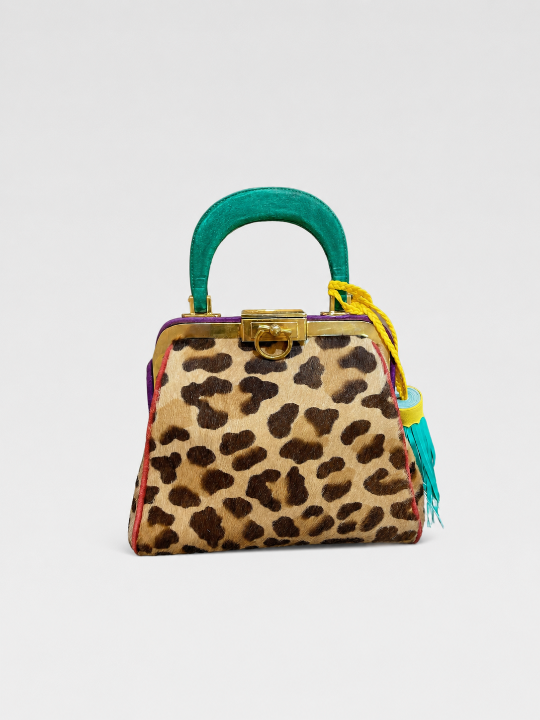 Christian Dior by John Galliano Leopard Pony Hair Doctor Bag Vintage Mini Top Handle Rare Archive Piece