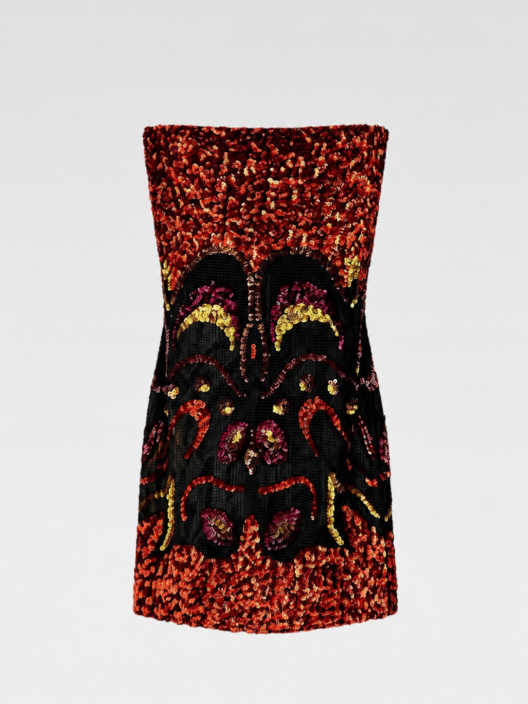 Tom Ford Spring/Summer 2016 Couture Hand-Embroidered Sequin Dress – Sculptural Flame Motif Archive Piece