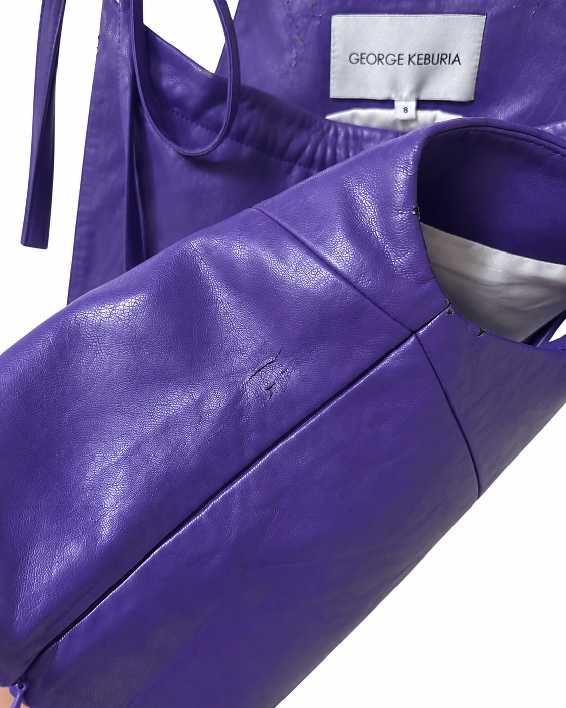George Keburia Purple Adjustable-Strap Top & 1200AM Wide-Leg Trousers Set