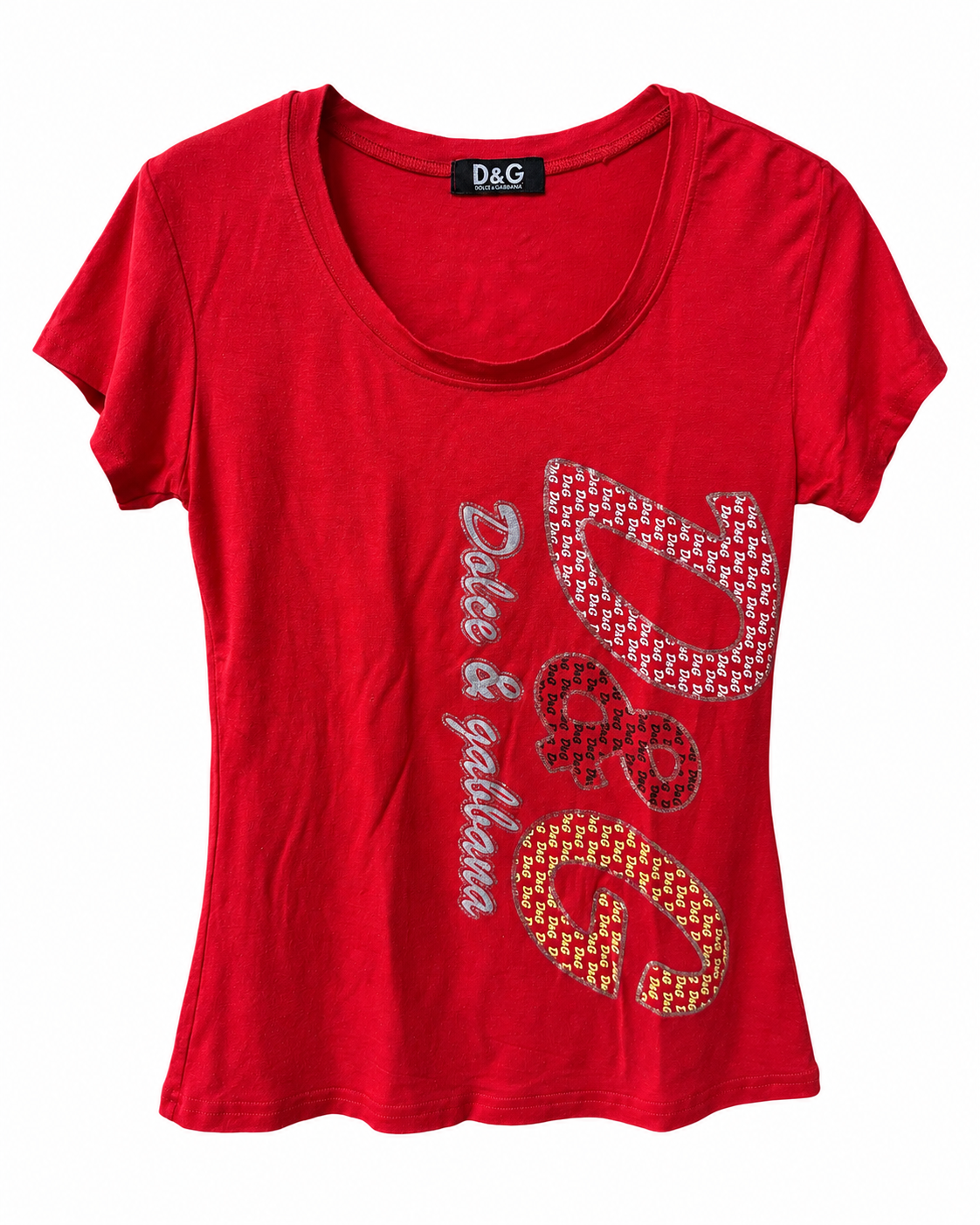 Dolce & Gabbana Y2K Red Graphic Print T-Shirt