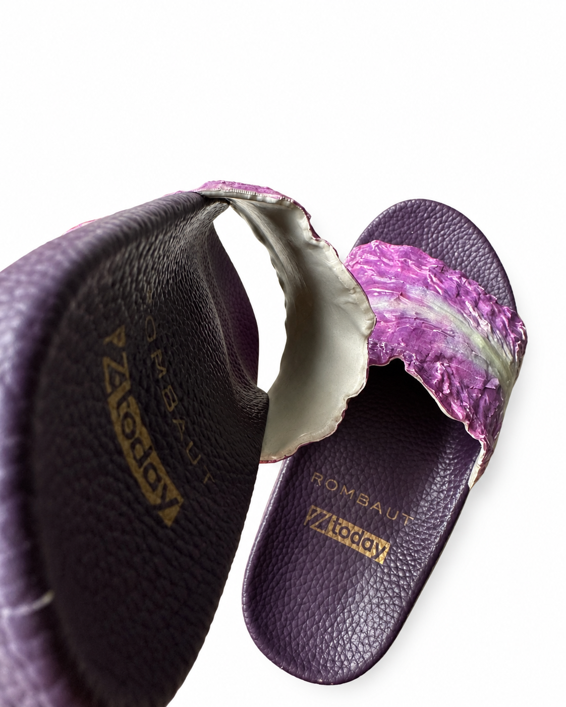 ROMBAUT Purple Cabbage Sculptural Slide Sandals