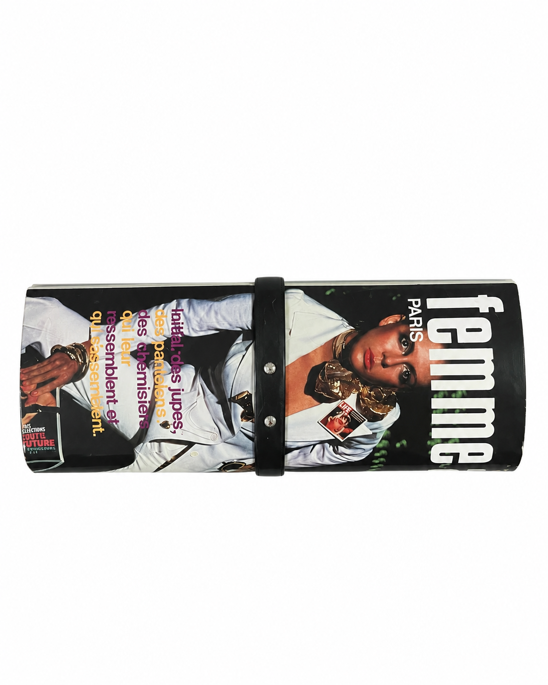 Rare Vintage Magazine Print Clutch Bag – One-of-a-Kind Editorial Graphic Handbag