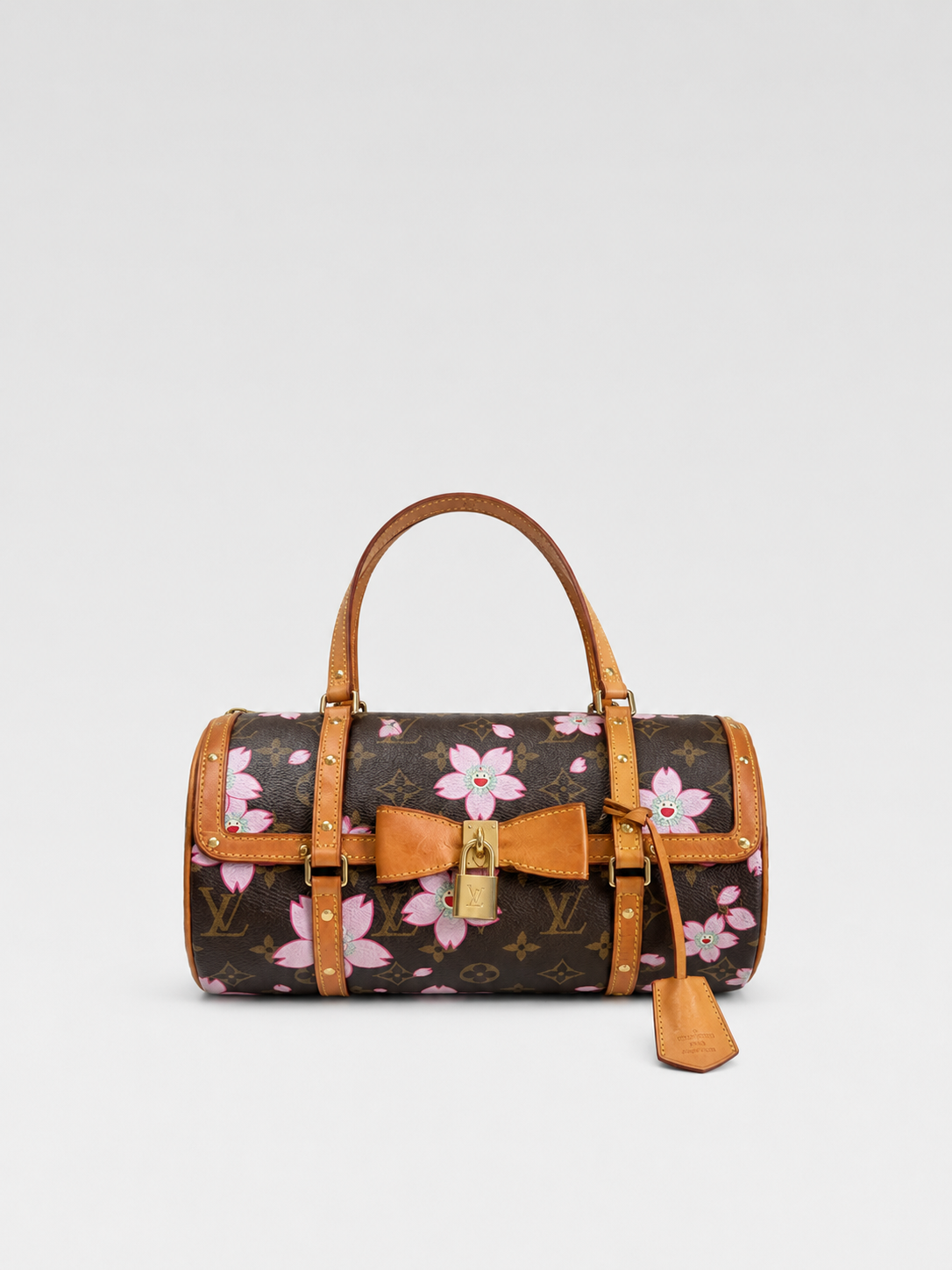 Louis Vuitton x Takashi Murakami Cherry Blossom Monogram Papillon Bow Lock Shoulder Bag Y2K Limited Edition Rare Vintage Piece