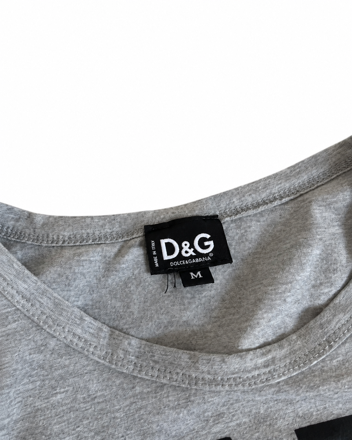 Vintage D&G Dolce & Gabbana “ONE AND ONLY” Slogan T-Shirt – Rare 00s Grey Graphic Tee | Unisex M