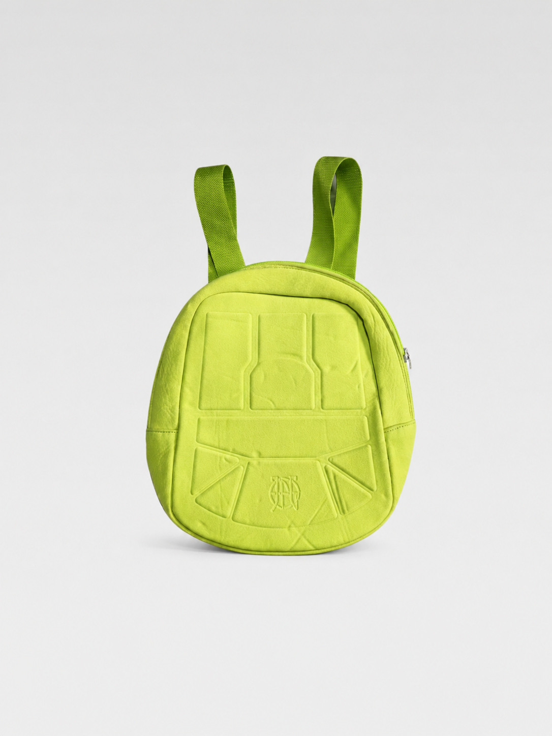 Jean Paul Gaultier Neon Green Embossed Backpack JPG Logo Futuristic Archive Bag