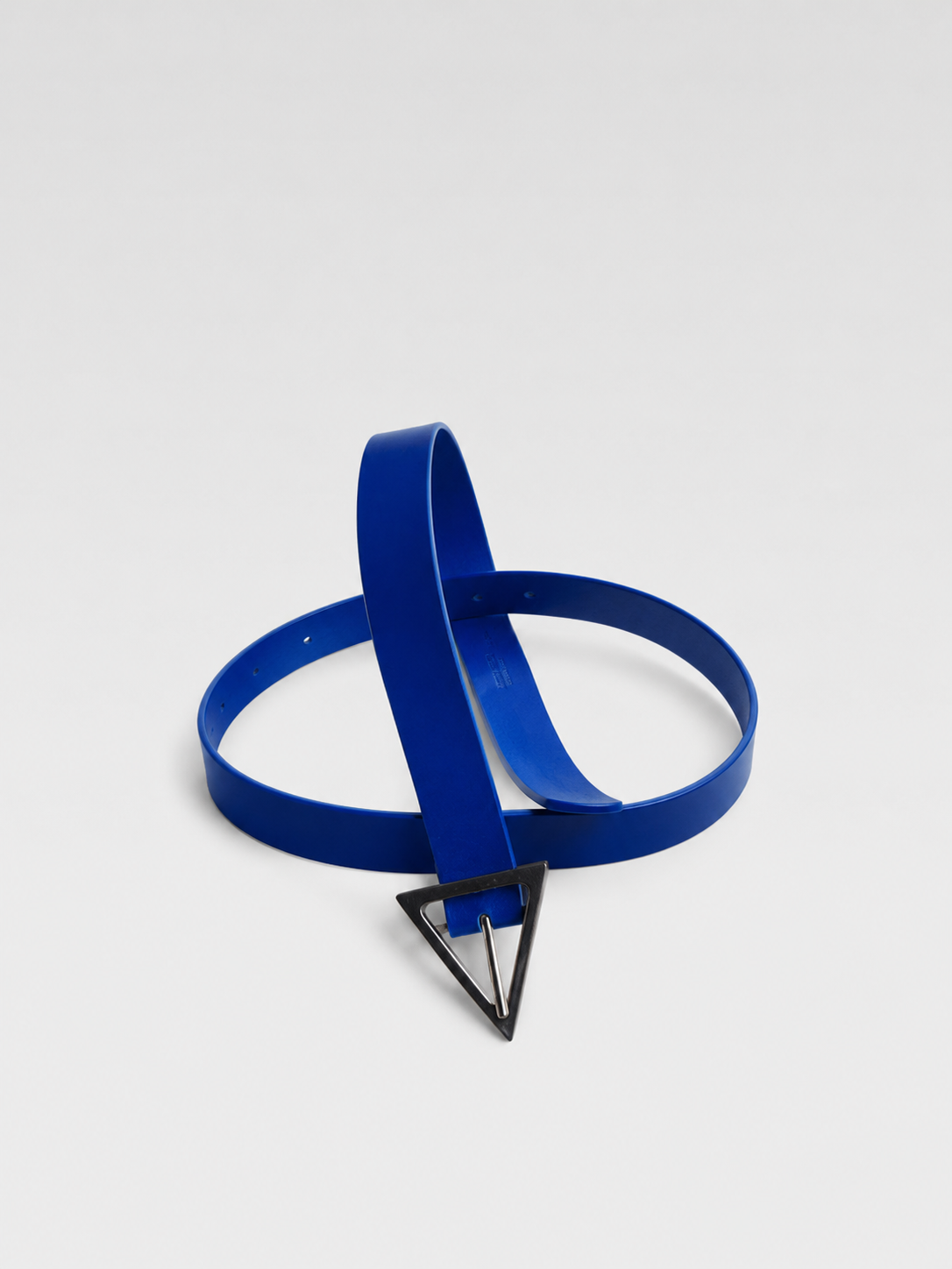 Bottega Veneta Blue Triangle Buckle Leather Belt