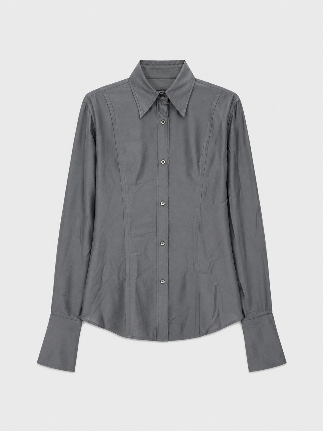 Gucci by Tom Ford 1990s–Early 2000s Grey Silk Tailored Shirt – Archive Minimalist Runway Era Piece