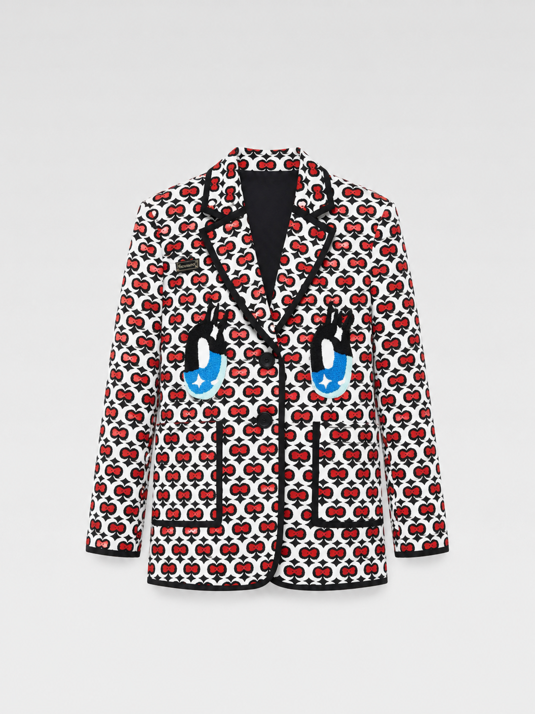 WE ANCHE AM “Build The Moon” Cartoon Eyes Embroidered Blazer – Graphic Pop Art Statement Jacket