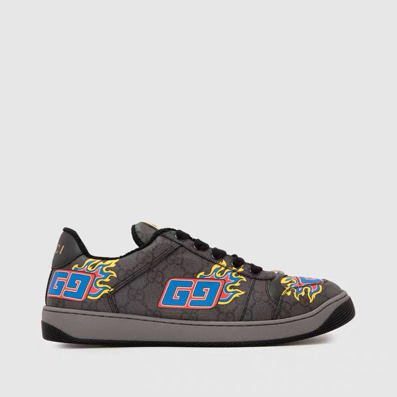Gucci GG Flame Print Low-Top Sneakers