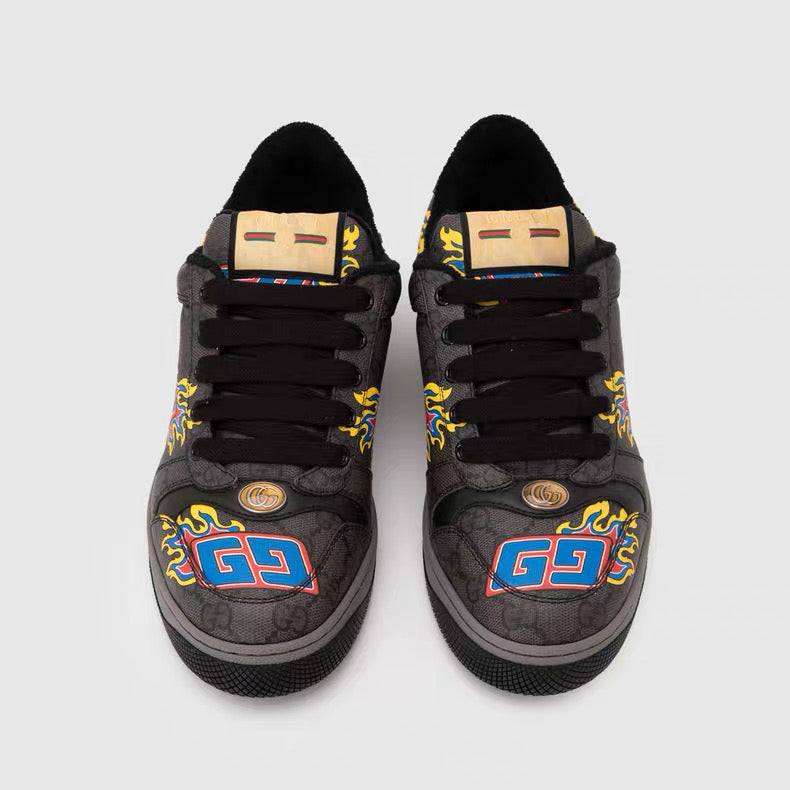 Gucci GG Flame Print Low-Top Sneakers