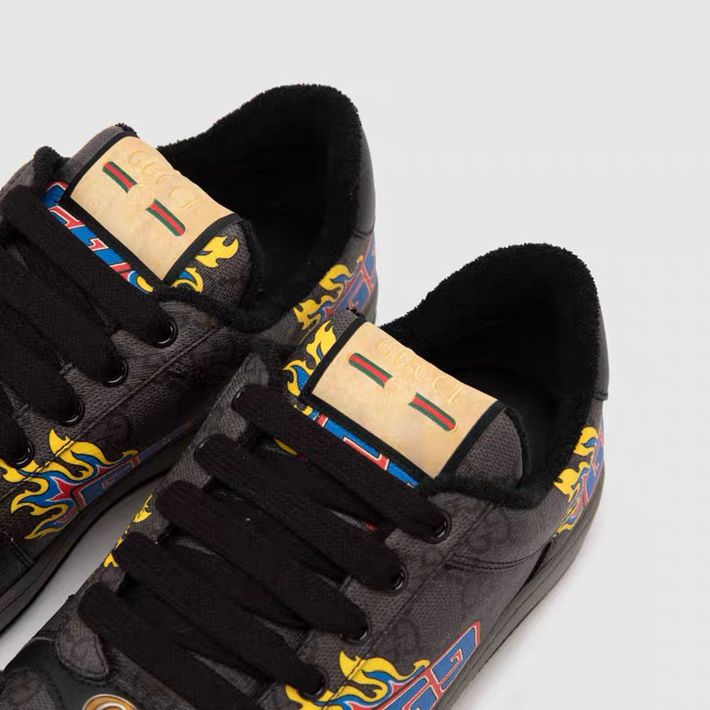Gucci GG Flame Print Low-Top Sneakers