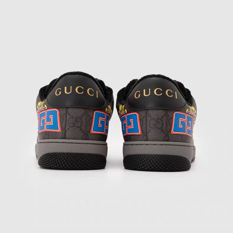 Gucci GG Flame Print Low-Top Sneakers