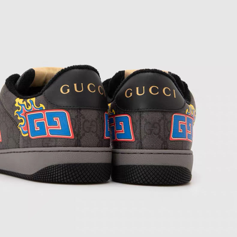 Gucci GG Flame Print Low-Top Sneakers