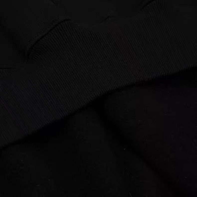 Balenciaga Paris Logo Embroidered Hoodie Black