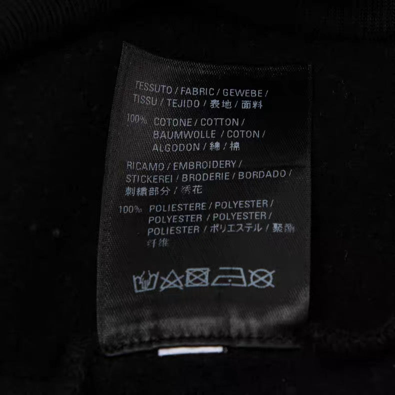 Balenciaga Paris Logo Embroidered Hoodie Black