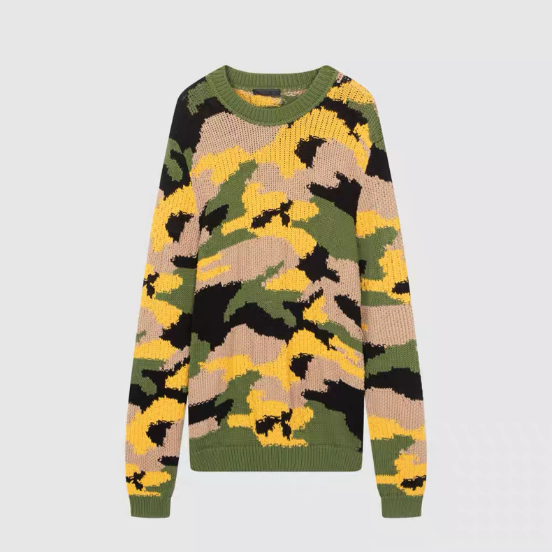 Prada Camouflage Cotton Knit Sweater