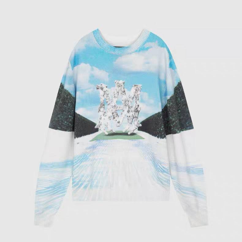 AMIRI Printed Runway Logo Crew Sweater Multi
