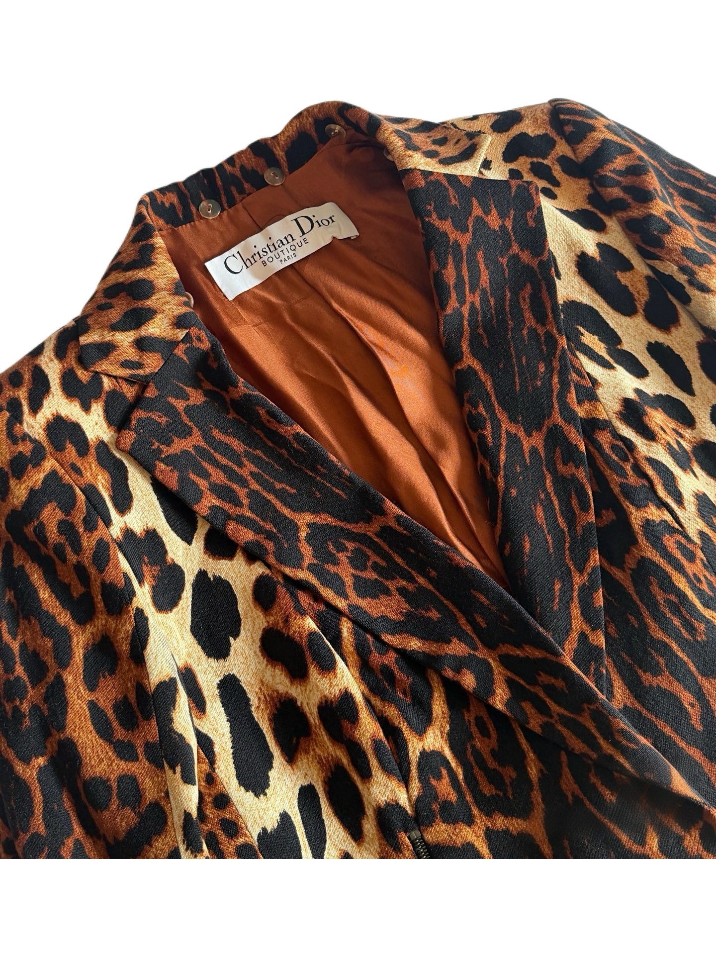 Christian Dior by John Galliano Leopard Print Wool Jacket with Mink Fur Cuffs – 2004 Runway Piece
