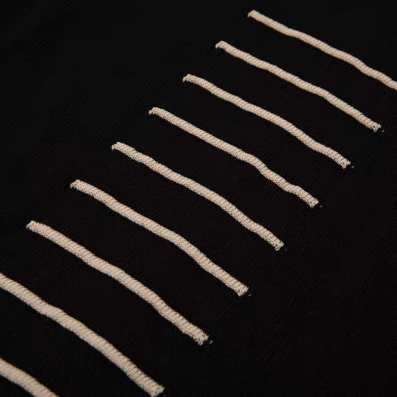 Rick Owens Black/Olive Panel Knit Long Sleeve Top
