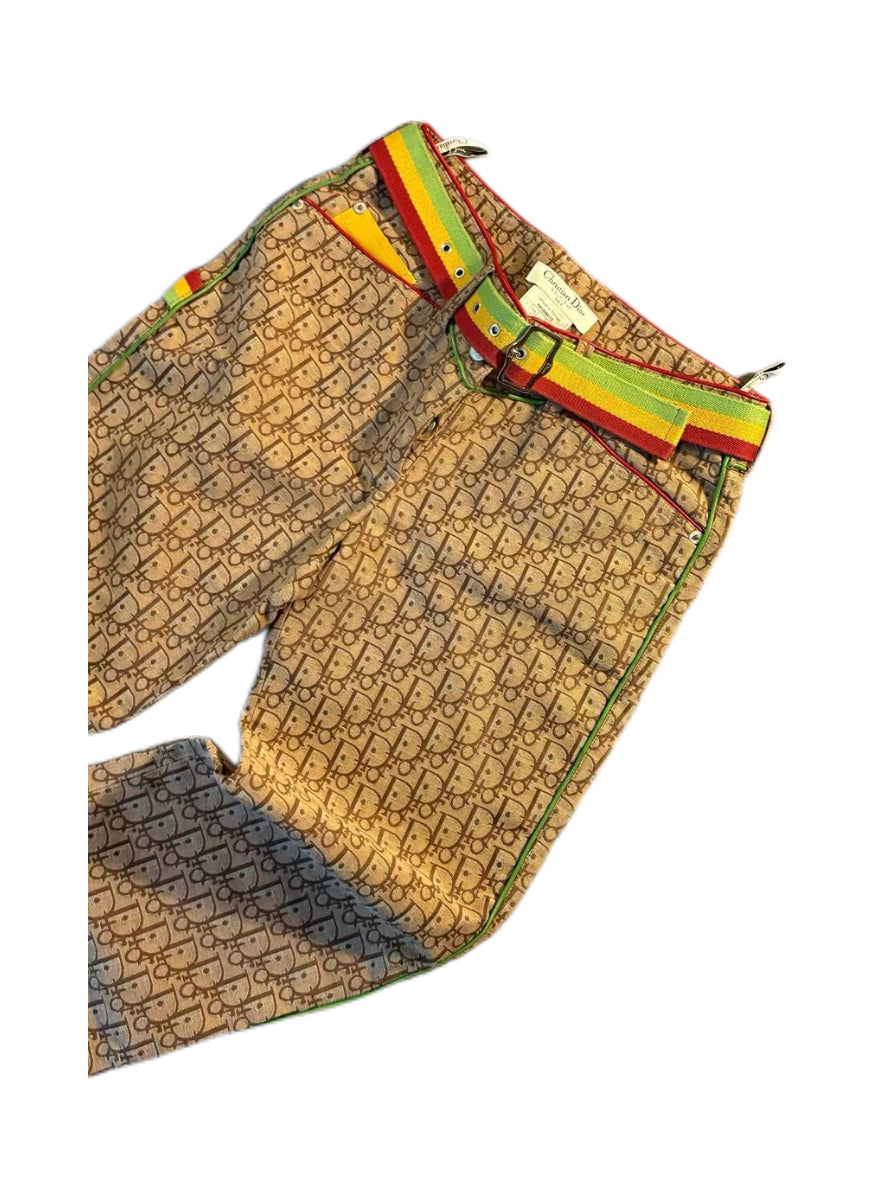 Christian Dior by John Galliano Rasta Monogram Pants – 2004 Runway Jamaica Collection