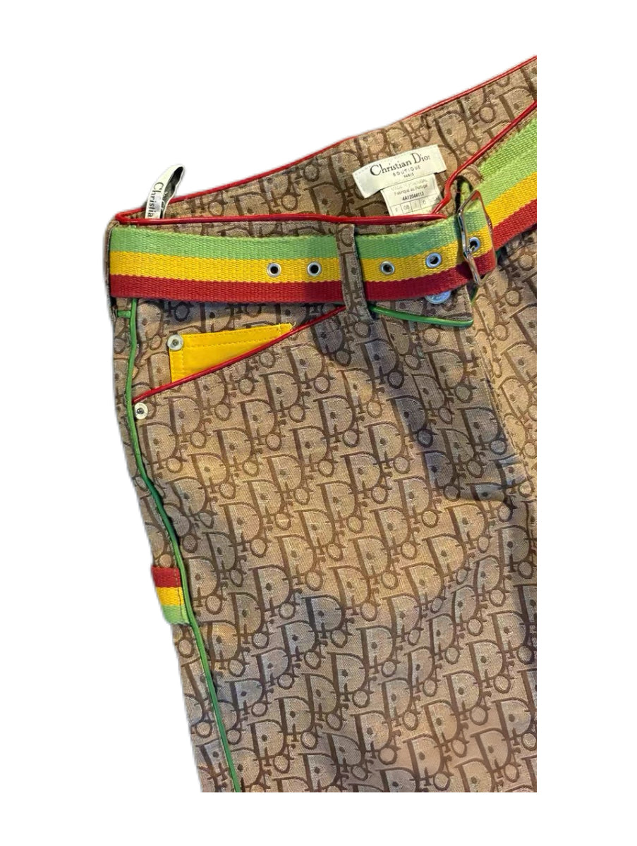 Christian Dior by John Galliano Rasta Monogram Pants – 2004 Runway Jamaica Collection