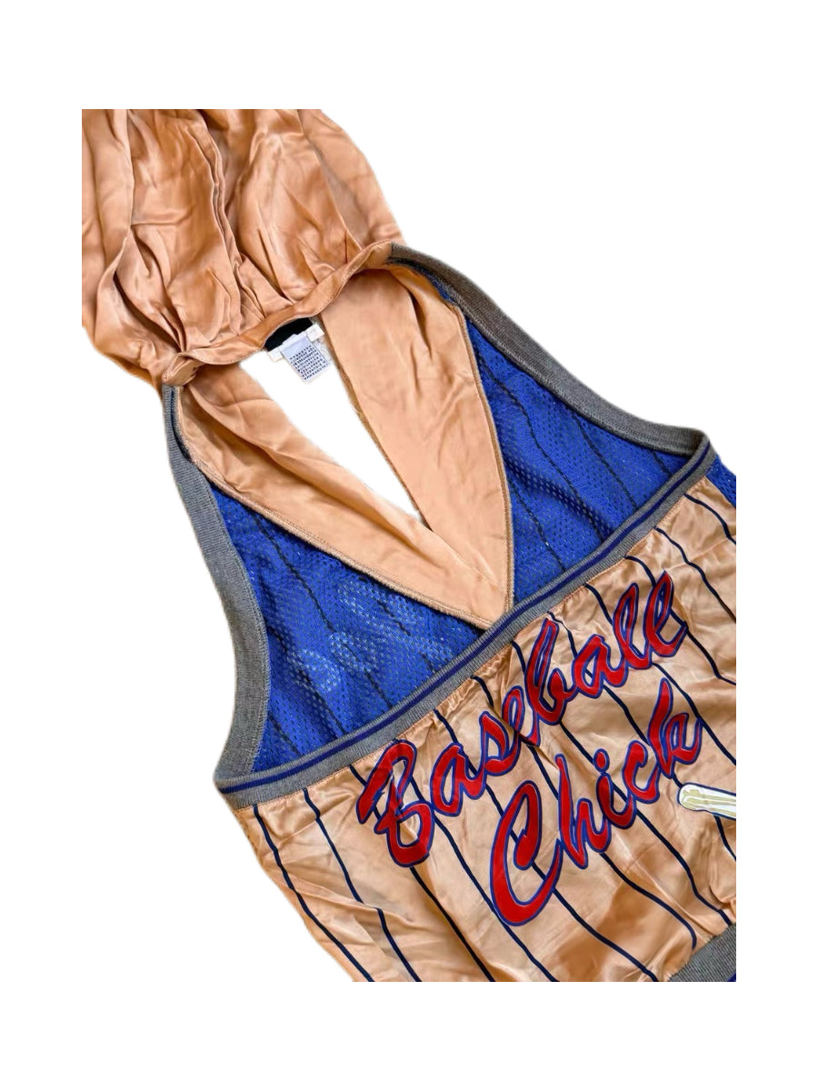 D&G Dolce & Gabbana “Baseball Chick” Hooded Halter Top – Rare Y2K Funky Club Jersey