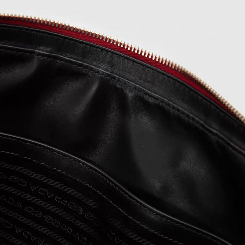 Prada Saffiano Leather Tote Bag – Blue / Red