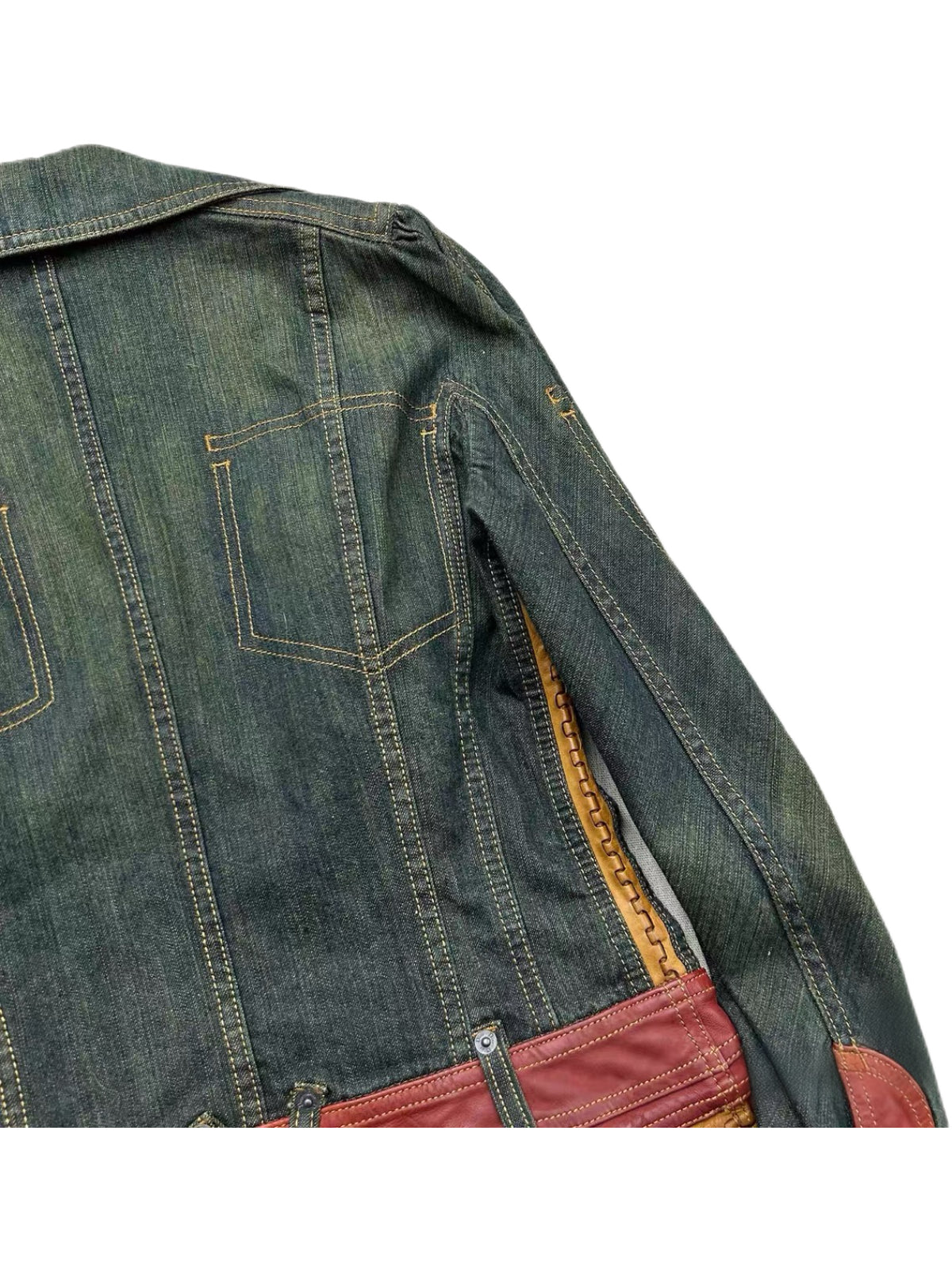 Christian Dior by John Galliano Denim & Leather Jacket – Vintage Sculpted Waist Archive Piece