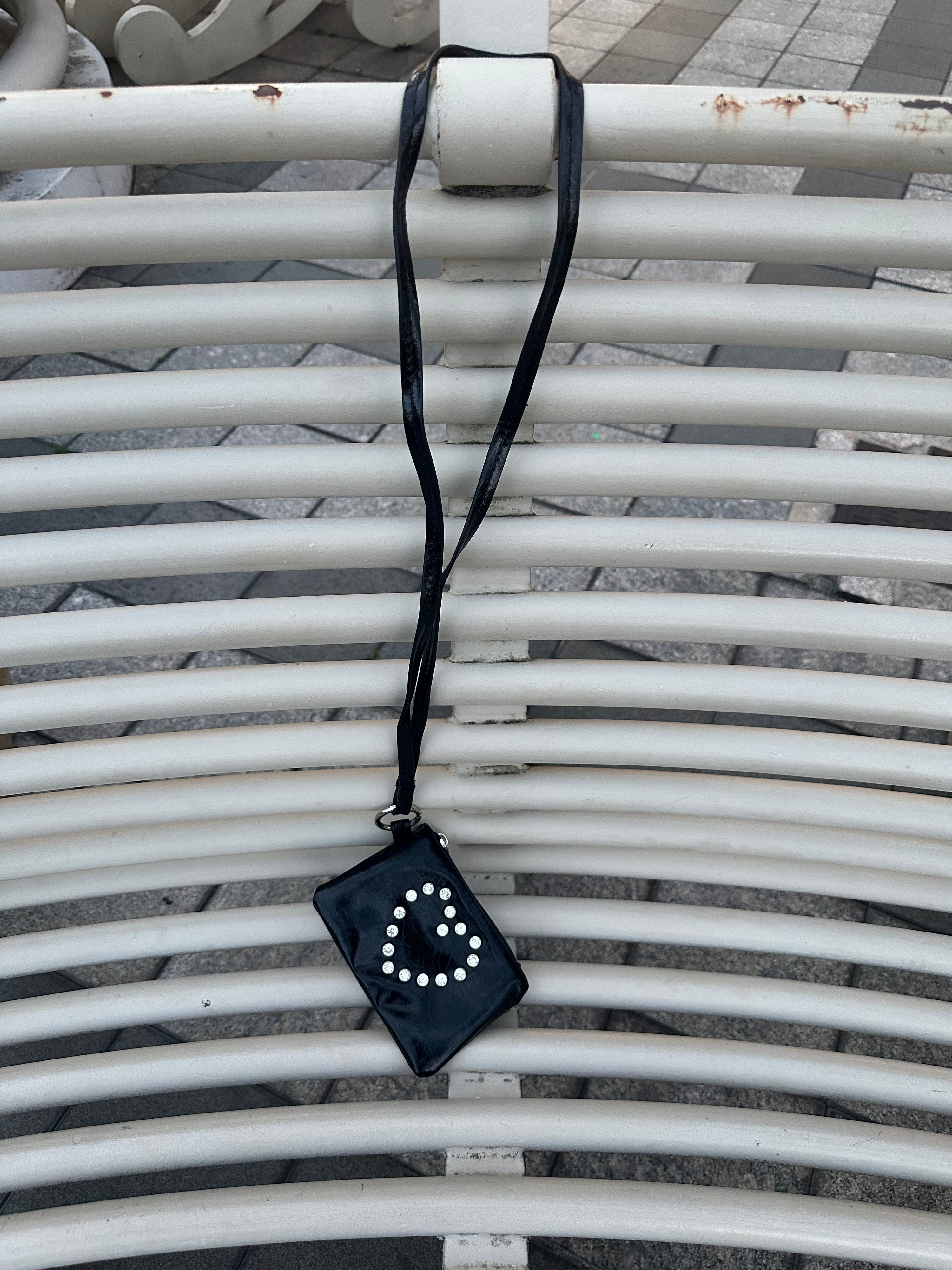 Crystal Heart Mini Bag – Black