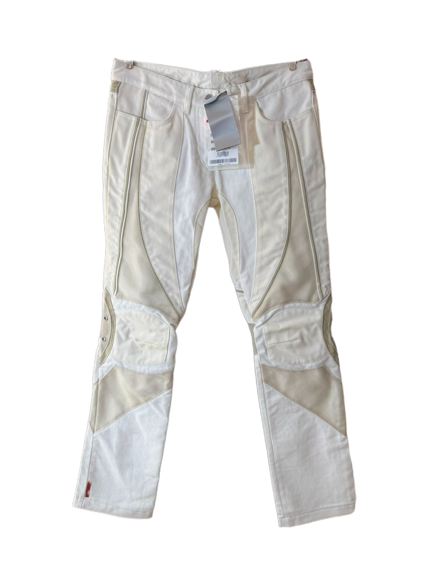 Prada Sport Y2K White Technical Racing Pants Vintage Archive Nylon Cotton Panelled Track Pants