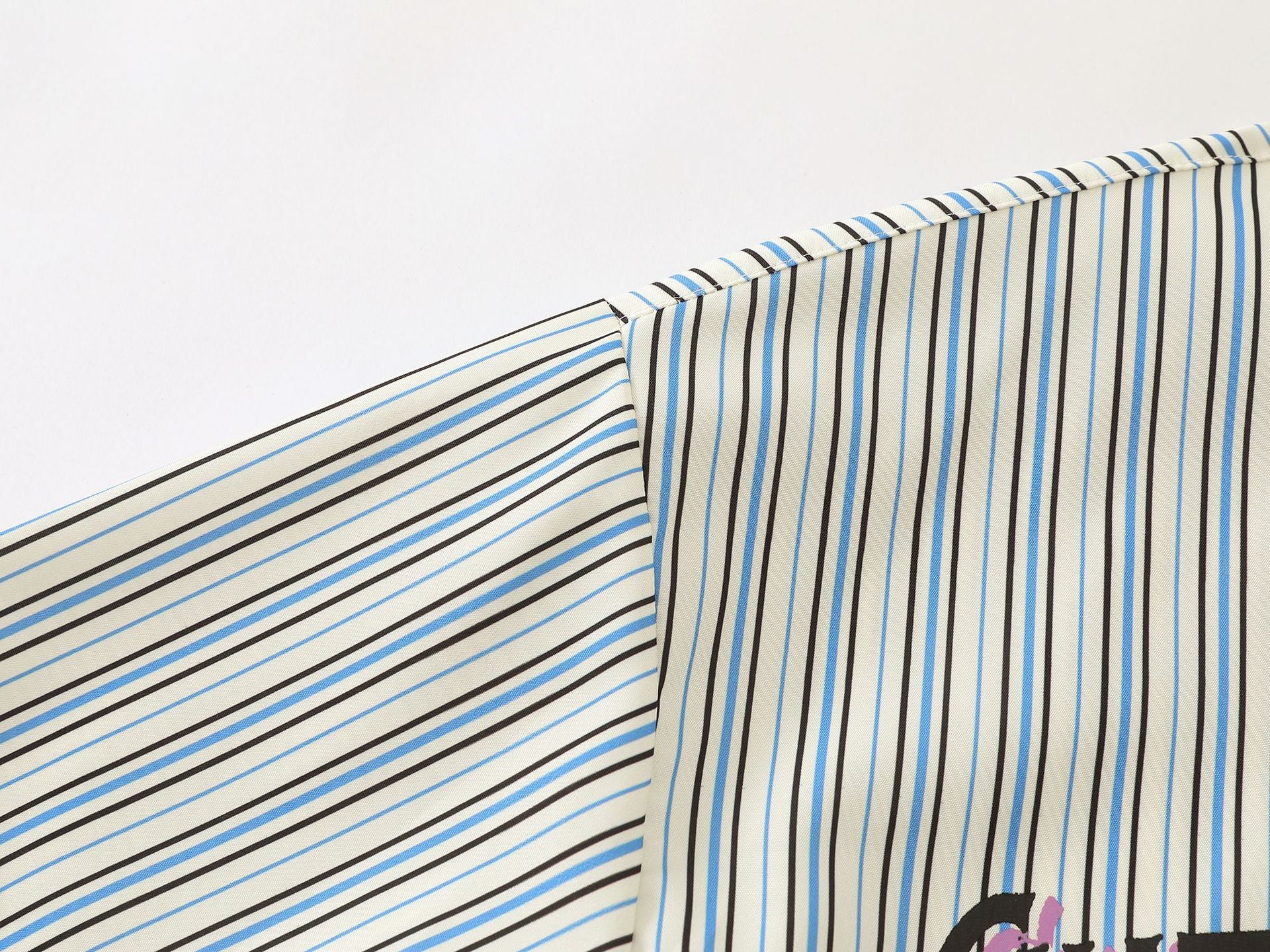 Oversized Striped Graphic Shirt – Multi Stripe / Typography Print