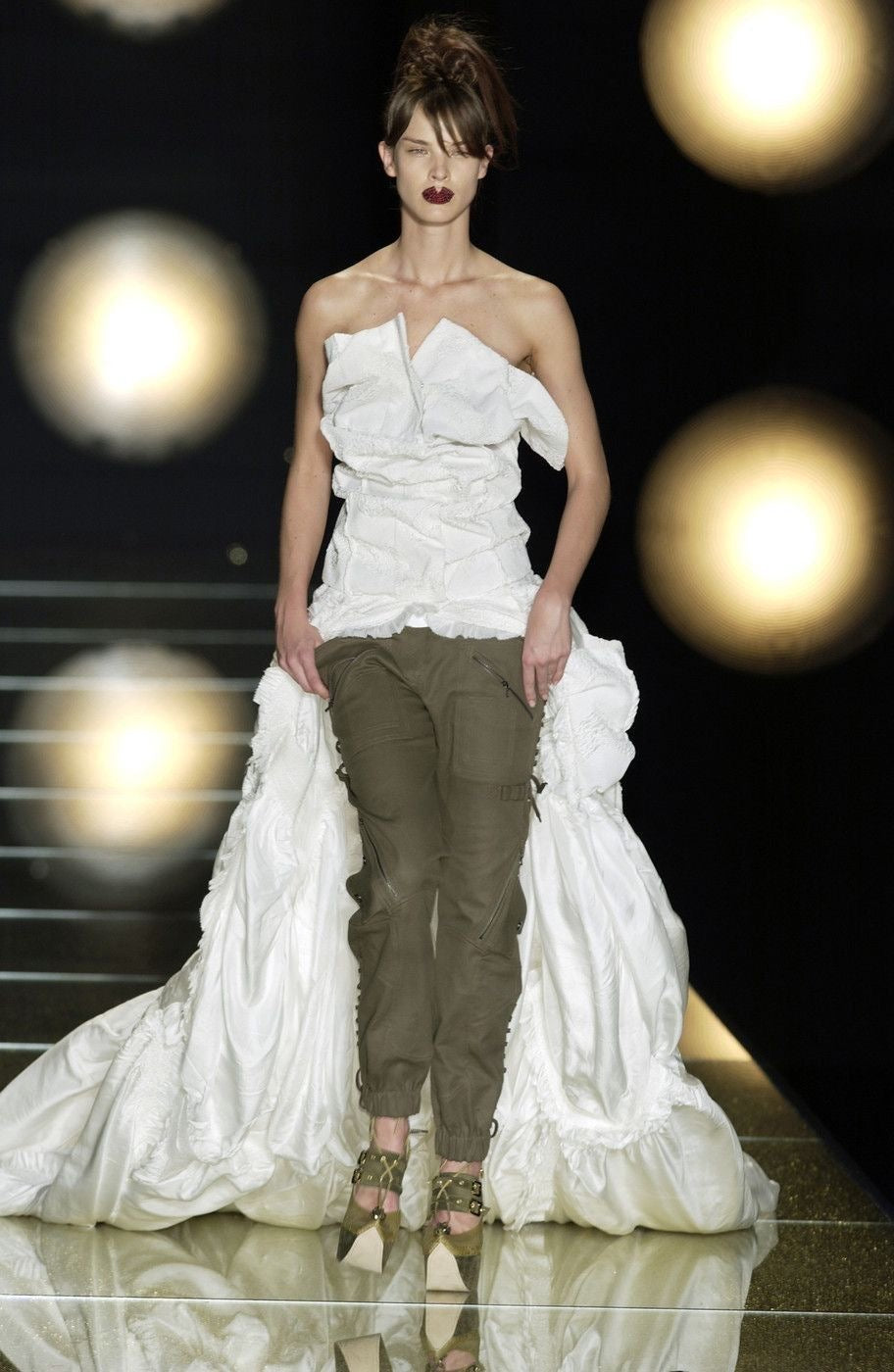 CHRISTIAN DIOR BY JOHN GALLIANO 2003 Military Green Punk Utility Cargo Trousers