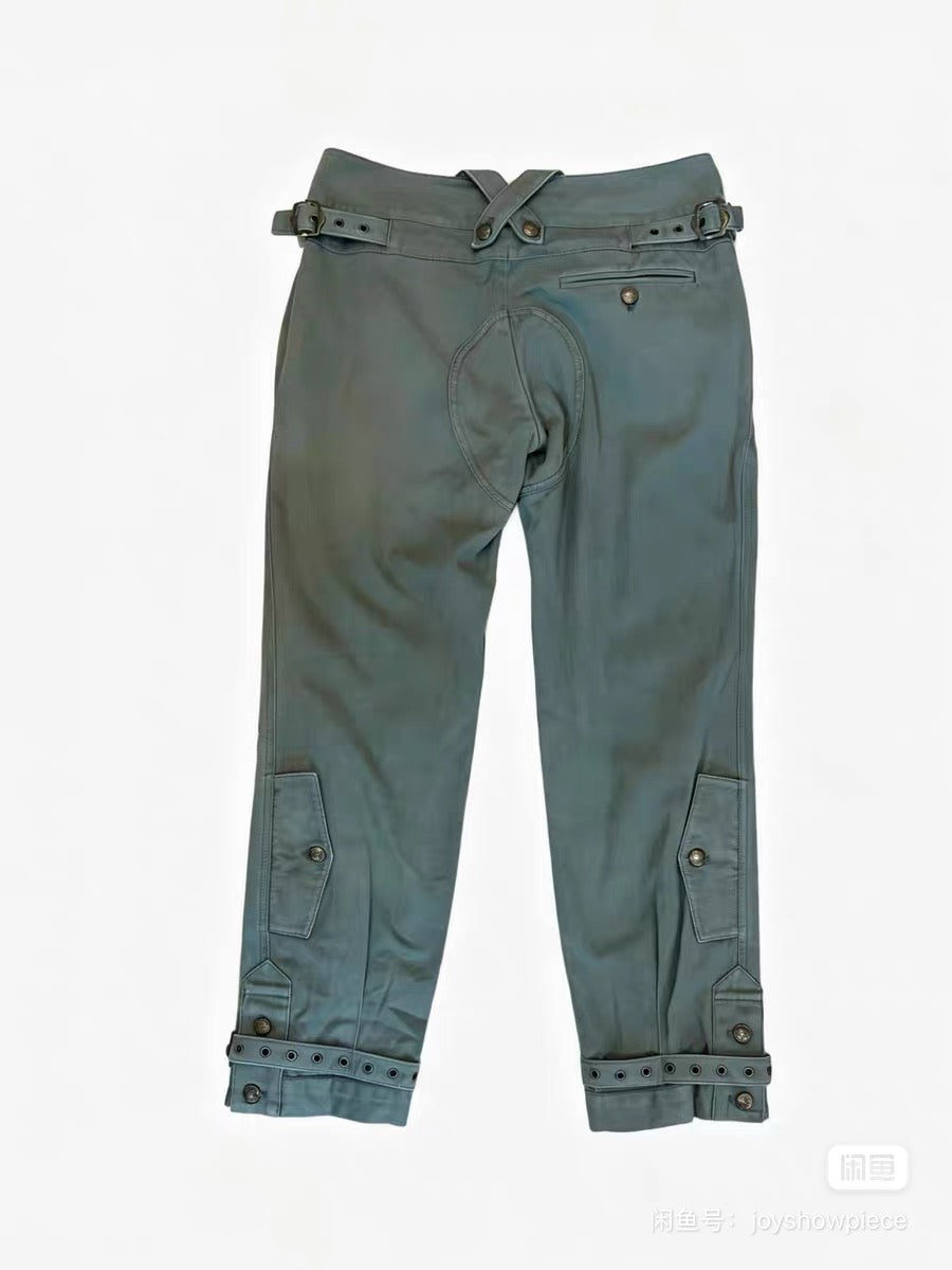CHRISTIAN DIOR BY JOHN GALLIANO 2003 Military Green Punk Utility Cargo Trousers