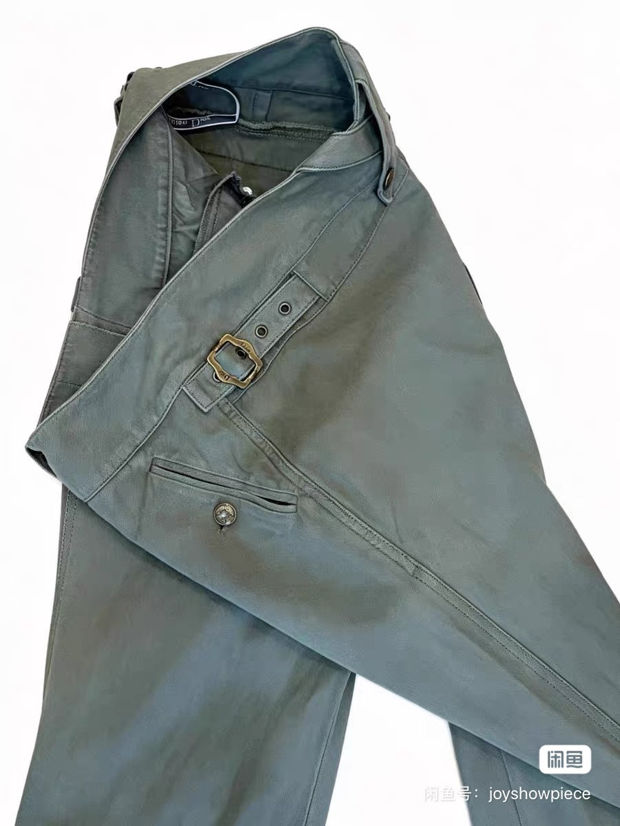 CHRISTIAN DIOR BY JOHN GALLIANO 2003 Military Green Punk Utility Cargo Trousers